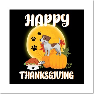 Rat Terrier Seeing Turkey Dish Happy Halloween Thanksgiving Merry Christmas Day Posters and Art